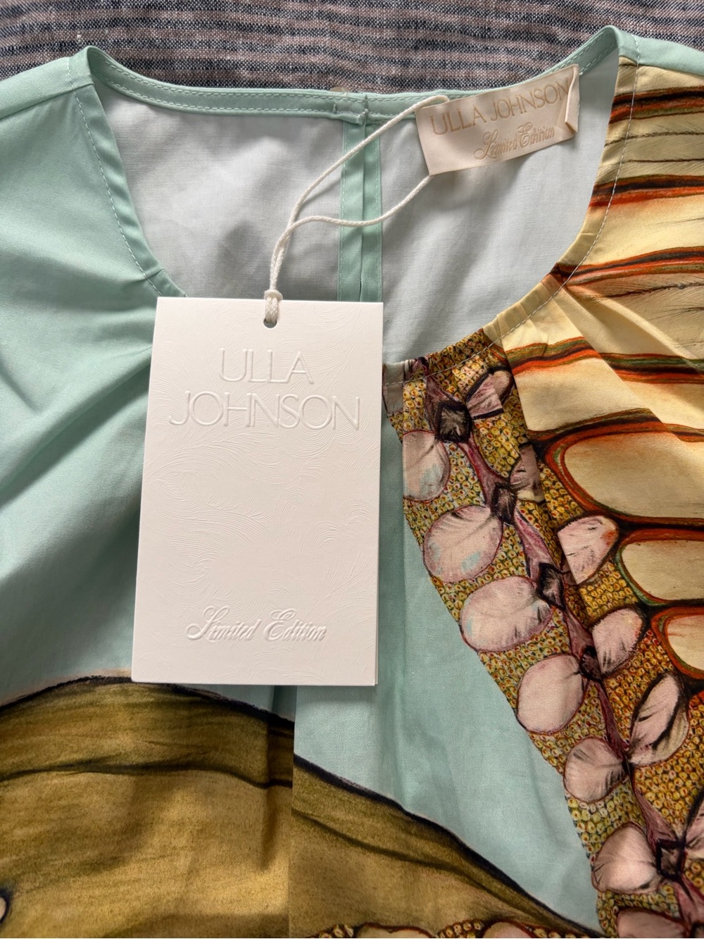 Brand NWT Ulla Johnson Ravena Puff Sleeve Top size 2 in Water Blossoms print - Picture 10 of 10